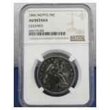 Silver Graded 1866 Motto 50ï¿½