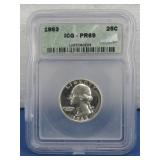 Silver 1963 25ï¿½ 1cg Graded