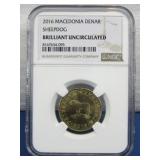 NGC Graded 2016 Macedona Denar Sheepdog
