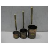 Three Vtg Copper Measuring Ladles