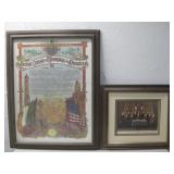 2 Vtg Framed Items Ancient Order Of Hiberians See