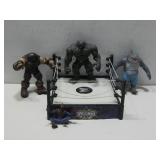 Wrestle Mania Wrestling Ring W/3 Action Figures