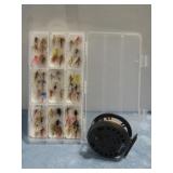 Quarrow Fishing Reel W/Assorted Fly Fishing Flies