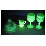 Uranium Custard Glass Items, Butter Dish See Info