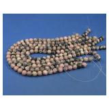 Five Rhodonite 10mm Bead Strands 15' Each