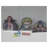 Three Assorted Anime 3D Holo Stickers & More See