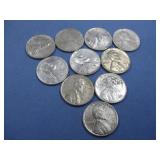 Ten 1943 Steel Cents