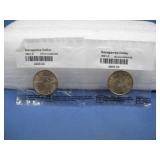 Two Uncirculated 60- 2001-D Sacagawea Dollars