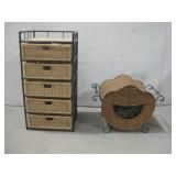 5-Drawer Wicker Dresser W/Metal Base See Info