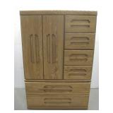 Vtg Orman Grub Wood Armoire W/Hidden Drawers See