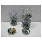 Two Jars Of Vtg Marbles