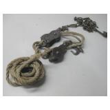 Vtg Pulley System W/Rope