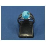 Vtg S.S. Native American Turquoise Ring Hallmarked