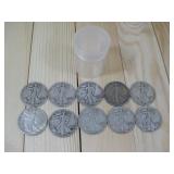 Ten Walking Liberty Half Dollars 90% Silver