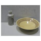 Artisian Made Pottery Garlic Bottle W/Ceramic See