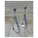 Zuni S.S Snake Eyes Turq Cluster Hoop Earrings