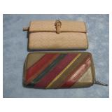 Vtg Pink Leather Coach Wallet W/Vtg Fossil See