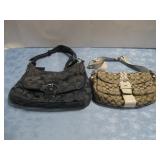 Vtg Navy Blue & Tan Coach Purses See Info