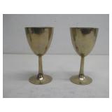 Two Vtg Bras Stemmed Wine Cups