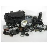 Vintage Camera Lot w/Lenses & Cases