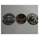 3 Embroidered Patches - Diver, BSA & Military