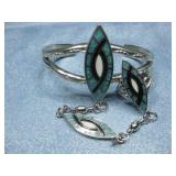 Nickel Silver Southwest Slave Bracelet With Ring