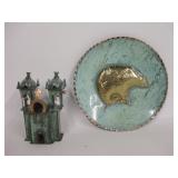 2 Metal Art - 7.5" Bear Plate & 4.75" Tall Church