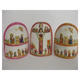 3 - 8.5" Tall Curved Ceramic Religious Wall Decor