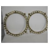 2 Round Brass Picture Frames - 26" Dia. Overall