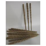 Lot Of Carved Wood Decor Stalks - 18" Long