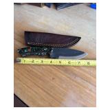 8' CARBON STEEL KNIFE WITH LEATHER SHEATH
