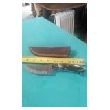 8' LONG DAMASCUS STEEL KNIFE WITH SHEATH