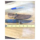 8' DAMASCUS STEEL KNIFE WITH LEATHER SHEATH