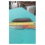 8' LONG DAMASCUS STEEL KNIFE WITH SHEATH
