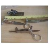 THREE KEYCHAIN POCKET KNIVES 2 ARE DAMASCUS