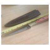 9.5' LONG DAMASCUS STEEL 2 SIDED KNIFE WITH SHEATH