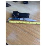9' STEEL FOLDING KNIFE WITH LEATHER SHEATH