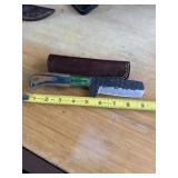 9' CARBON STEEL KNIFE WITH LEATHER SHEATH