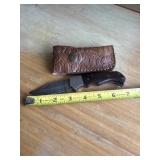 7' DAMASCUS STEEL FOLDING KNIFE WITH LEATHER