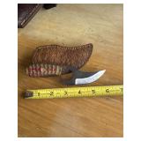 6' CARBON STEEL KNIFE WITH LEATHER SHEATH