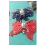 TWO WESTERN STYLE HAIR BOWS