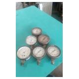 SIX VINTAGE MARSH GAUGES
