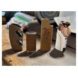 FOUR VINTAGE LIGHTER HOLDERS