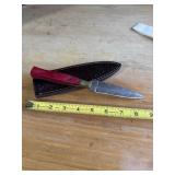 9' DAMASCUS STEEL KNIFE WITH LEATHER SHEATH