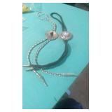 TWO BOLO NECKTIES 1 LEATHER 1 CORD