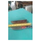8' LONG DAMASCUS STEEL KNIFE WITH SHEATH