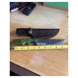 10' CARBON STEEL KNIFE WITH LEATHER SHEATH