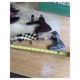 14' CARBON STEEL AXE WITH LEATHER SHEATH