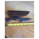 8' CARBON STEEL KNIFE WITH LEATHER SHEATH