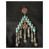 NAVAJO STYLE PENDANT, MEXICAN SILVER WITH